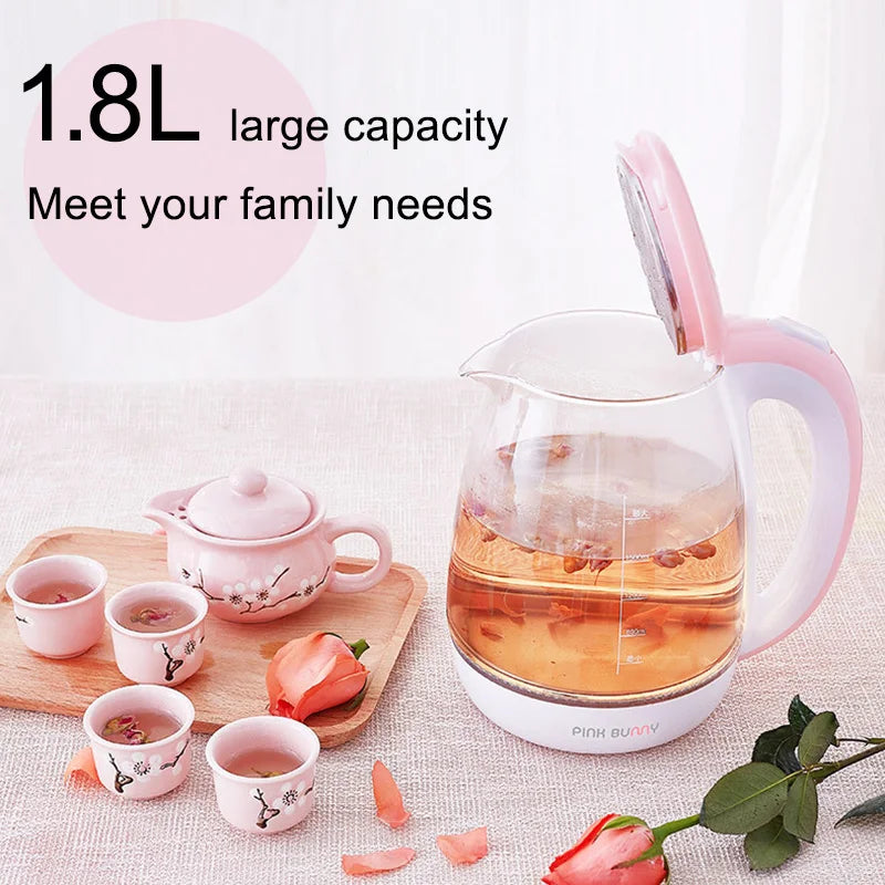 High Borosilicate Glass Kettle transparent blue light boiling water household kettle automatically power off prevent dry burn