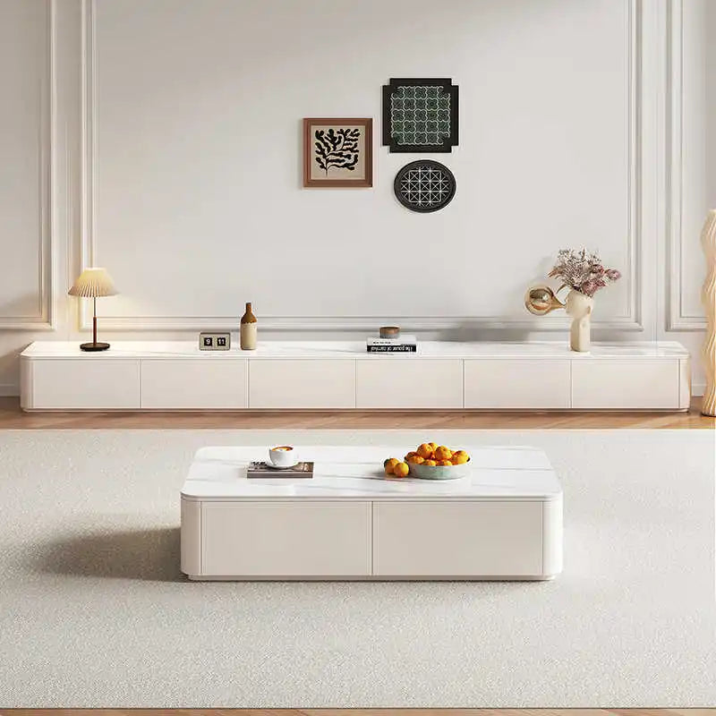 Sintered Stone White TV Cabinet