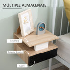Homcom Set of 2 Floating Nightstands with 1 Drawer and Shelf 35X32X22.5 cm