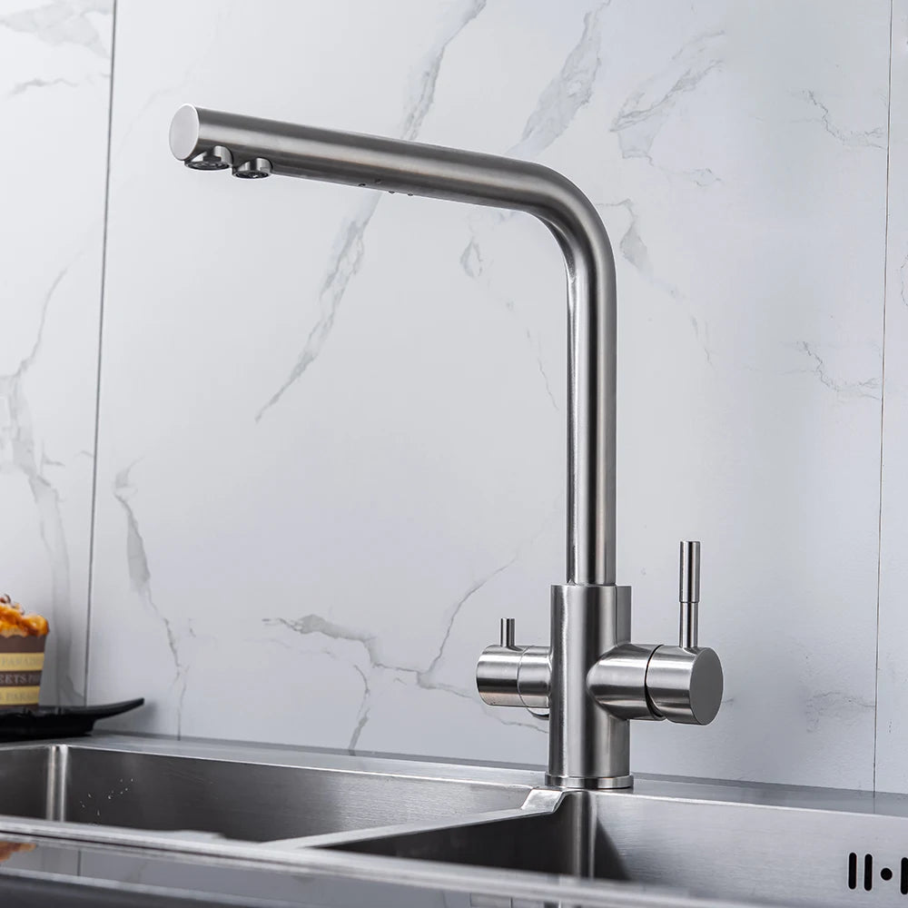 Black Filtered Kitchen Faucet Water Filter Kitchen Faucets Filter Faucet Mixer Water Purification Water Drinking Water Taps