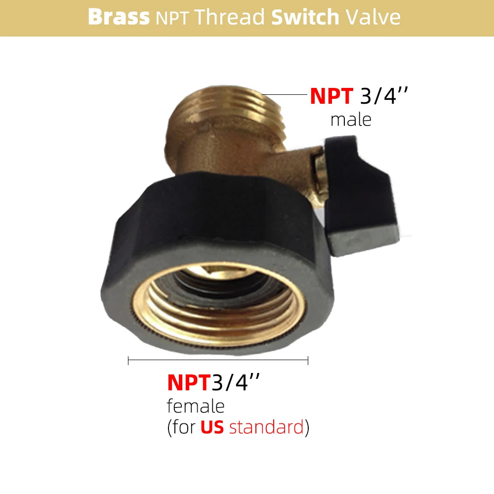 1PC BSP NPT 3/4" 4-Way Brass Plastic Garden Hose Splitter Y-Type Watering Connector Distributor For Outdoor Tap Faucet Adapter
