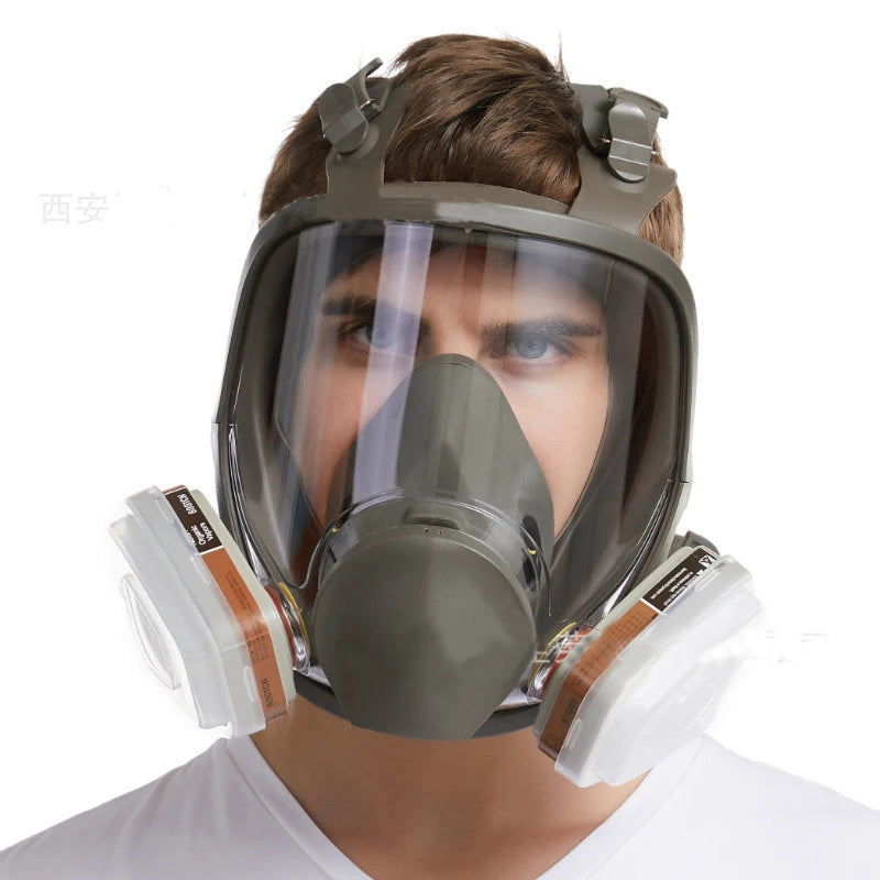 Industrial Full Face Gas Mask | Anti-Fog Dustproof Respirator for Painting & Spraying (6800)