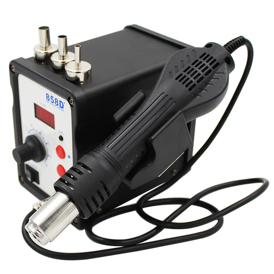 858D+ Hot Air Gun 700W SMD BGA Rework Solder Desoldering Station LED Digital Display Adjustable Temperature Heat Gun Solder Tool