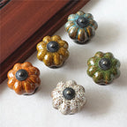 1pcs Pumpkin Knobs Ceramic Knobs Dresser Knob Drawer / Cabinet Handle Pulls / Colorful Kitchen Cupboard Knob Furniture Hardware