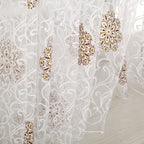 Modern White Sheer Curtains for Living Room Embroidered Retro Pattern Curtain Bedroom Bathroom Tulle Curtains Window Drapes
