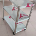 Stainless Steel Kitchen Storage Rack with Brake Wheels, Microwave Oven Rack, Multi-Layer Floor Stand