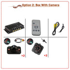 OOWLIVEE LCD Monitor With 360 Around view Split Parking For Cars Camera 4 Channels Box IR Left Right Front view Camera Rear view