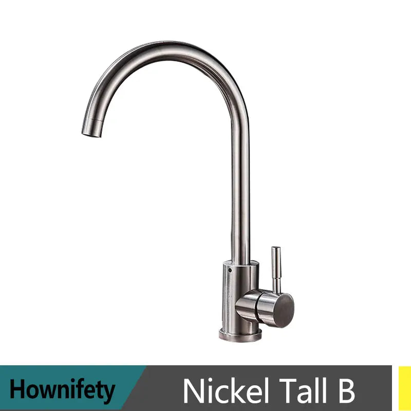 Black Modern Bathroom Basin Faucet Stainless Steel Hot Cold  Wash Mixer Crane Tap  Free Rotation Sink Faucets Single Handle