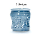 Pocelain Blue Fish Flower Vase European Style Cute Fleshy Flowerpot Mini Bonsai Cactus Flower Pot for Home Garden Home Decor