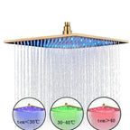 304 Stainless Steel 16 Inch Rain Shower Head Square Led Light Shower Faucet 40cm Rain Shower multiple styles Bathroom Faucet