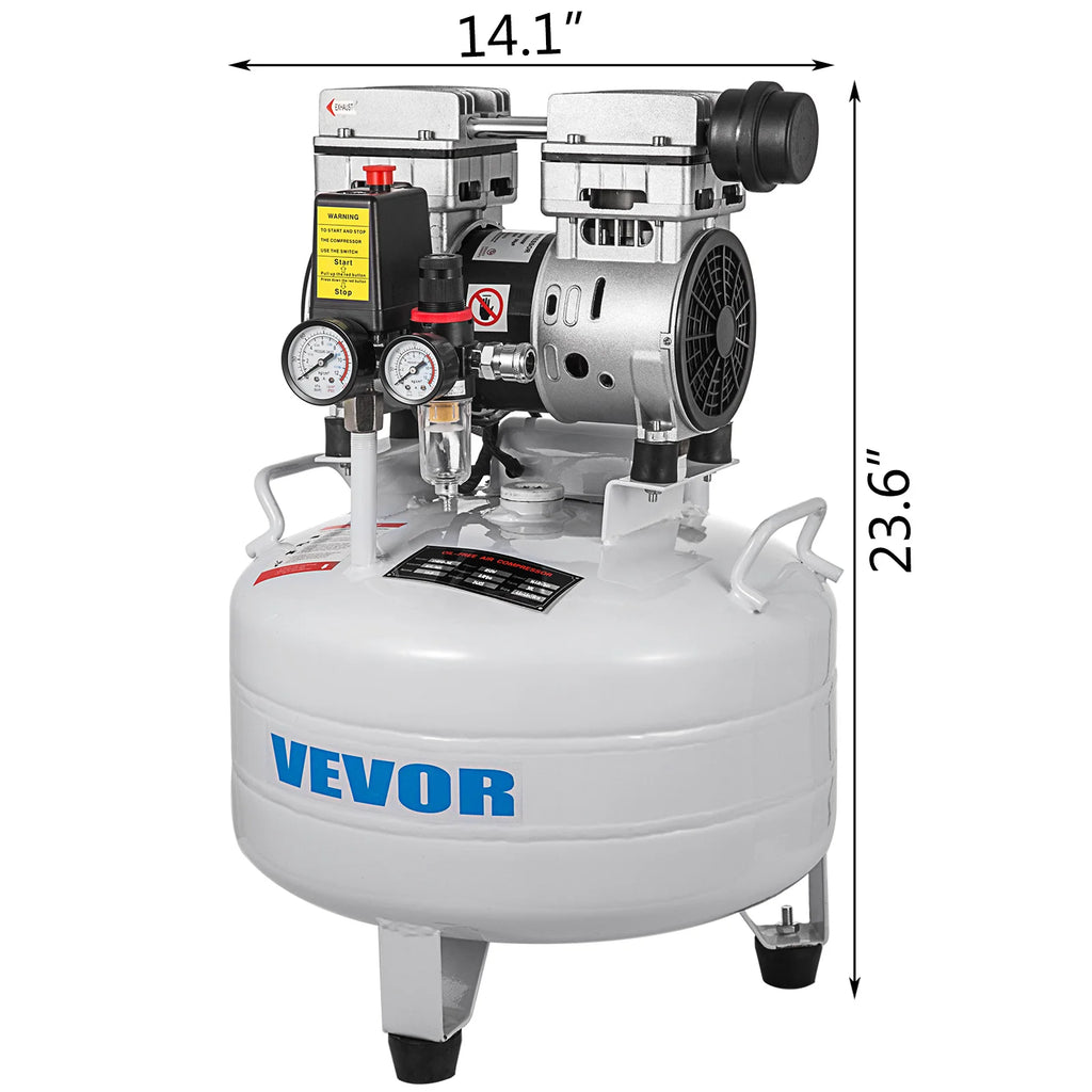 SucceBuy 30L 40L Air Compressor 6.6/8.8 Gallon Ultra Quiet Oil-free Air Compressor 850W For Garage Workshop Clinic Home Repair
