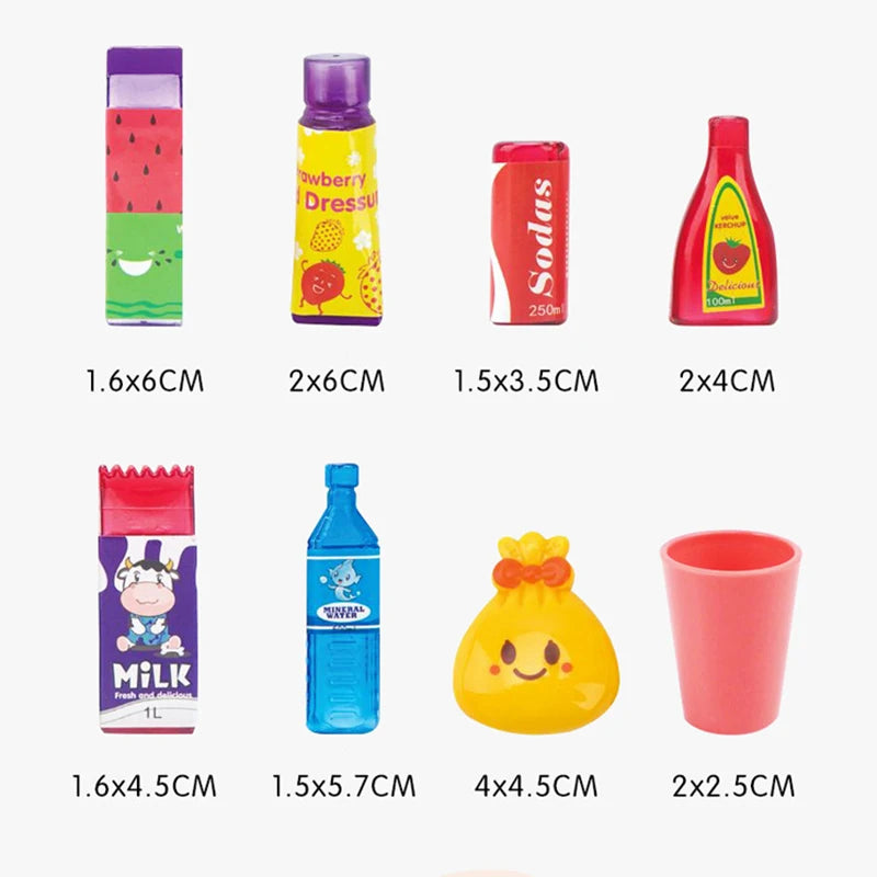 New Kids Toy Simulation Fridge Refrigerator Accessories Pretend Play Educational For Kids Kitchen Set Food For Children's Gifts