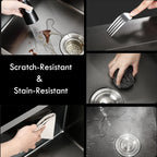 304 Stainless Steel Kitchen Sink Topmount Single Bowl DarkGray Wash Basin For Home Fixture With Kitchen Faucet Drain Accessories
