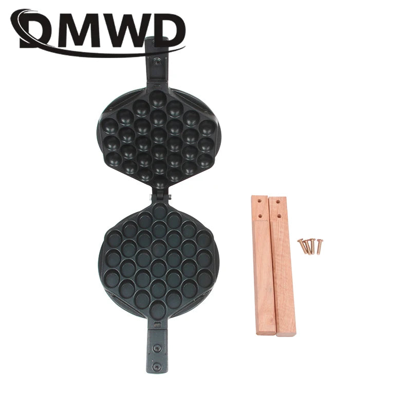 DMWD Commercial Hongkong Eggs Bubble Waffle Machine Mould Eggettes Roller Baking Pan Iron Eggettes Mold Muffin Non-stick Plate