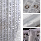 Plastic PVC 3d Waterproof Shower Curtain Transparent White Clear Bathroom Anti Mildew Translucent Bath Curtain With 12 PCS Hooks