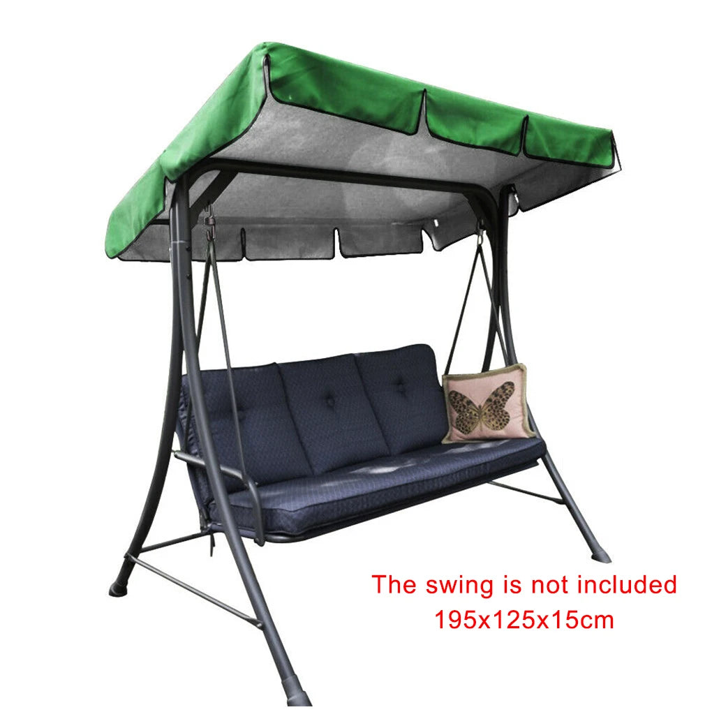 Swing Chair Cover Playground Swing Chair Top Cover Waterproof Sunshade Canopy  Green  190x132x15cm