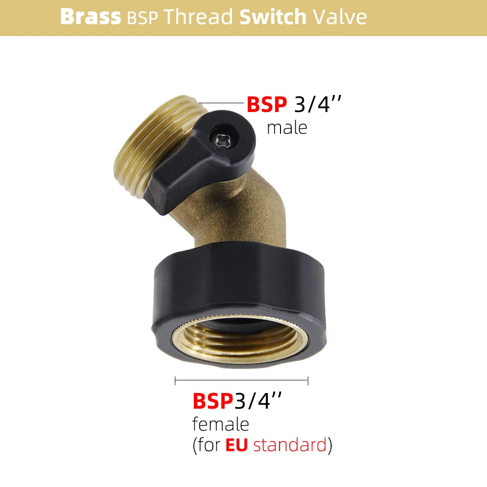 1PC BSP NPT 3/4" 4-Way Brass Plastic Garden Hose Splitter Y-Type Watering Connector Distributor For Outdoor Tap Faucet Adapter