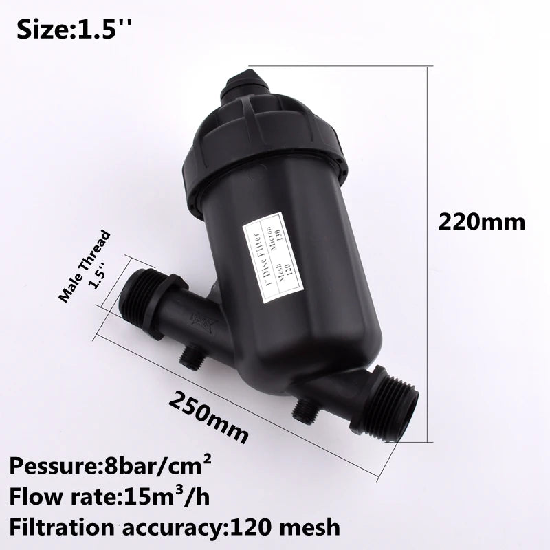 3/4"~2.5"Inch 120 Mesh Filter Element Y-Type Disc Filter Agricultural Irrigation  Water Pump Protection Garden Sprayer Filter