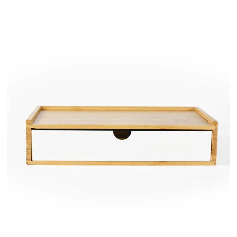 2025 New Bamboo Hotel Toiletries Storage Organizer Pull-out Hotel Room Tooth Set Storage Box #0103