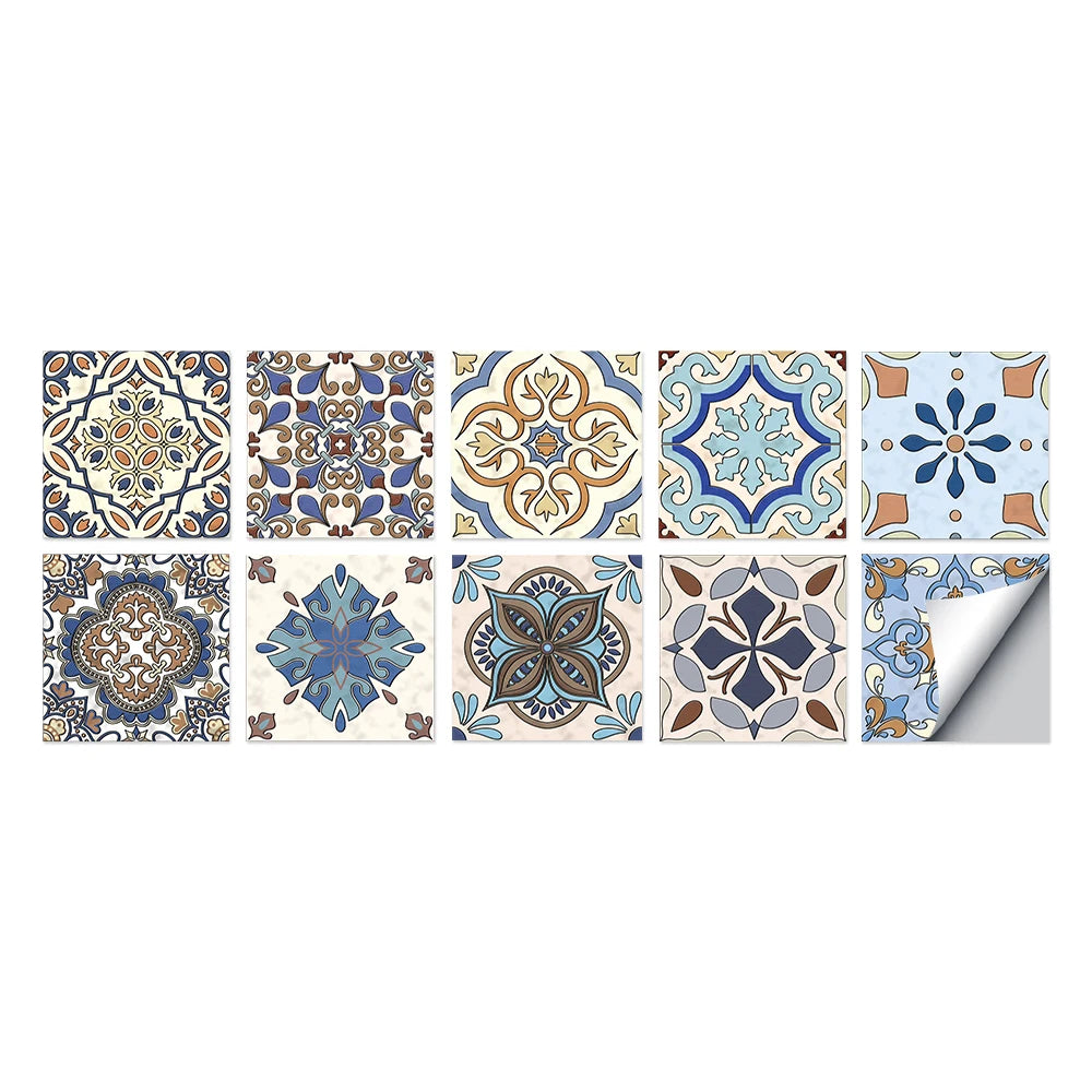 Tile Stickers Waterproof Kitchen Retro Moroccan Self Adhesive Bathroom Decal Vinyl Peel And Stick Wall Decoration Wallpaper