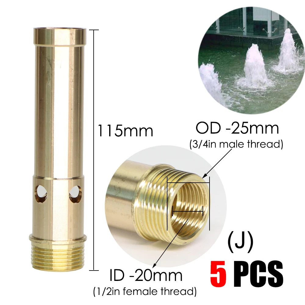 Brass Sprinklers Rotating Fountain Nozzles Landscaping Pond Outdoor Jet Straight Fountain Spray Head Irrigation Plants Watering