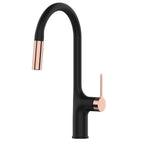 Bagnolux Titanium Black Brushed Deck Mounted Kitchen Faucet Two Function Single Handle Pull Out Mixer Hot and Cold Water Taps