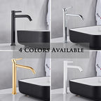 Brushed Golden Bathroom Basin Hot Cold Faucets Brass Deck Mounted Tall Style Long Mouthed Taps Vanity Sink Mixer Tap For Bathroo