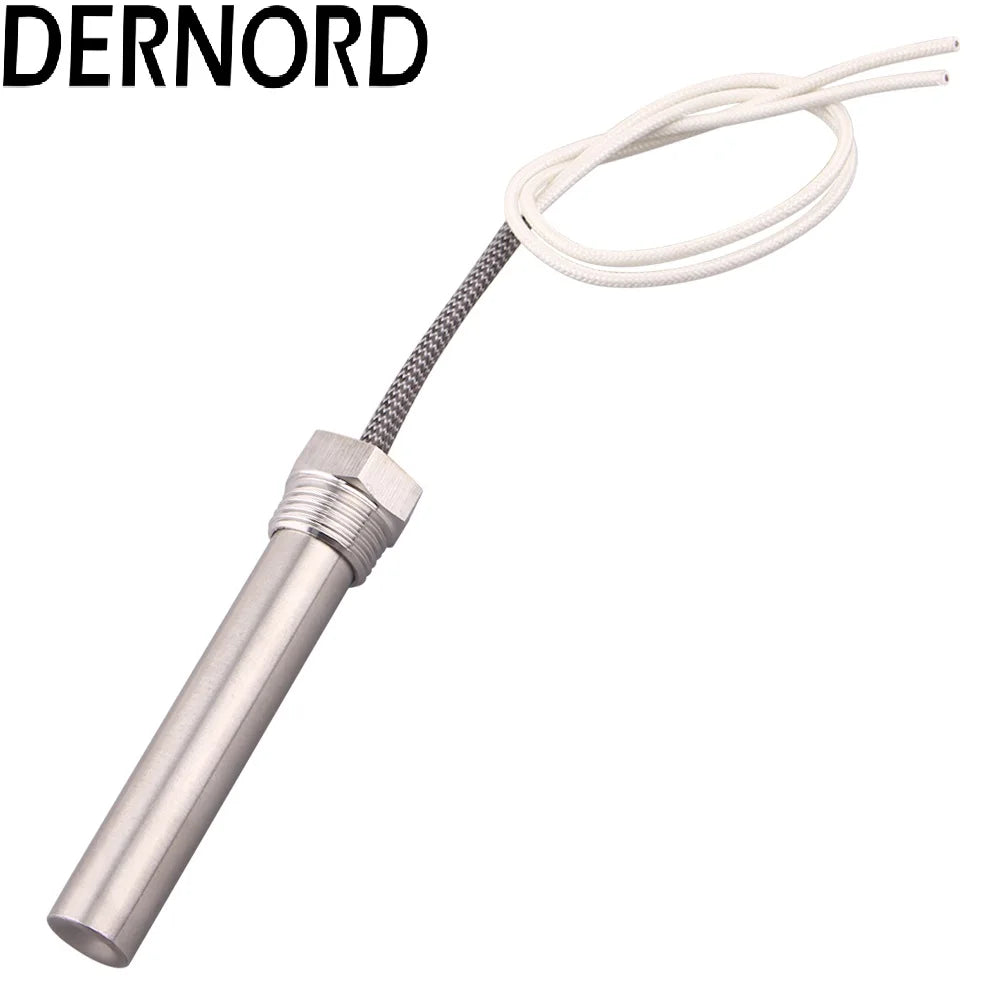 Dernord 12V Immersion Cartridge Heater Hot Rod 24V Heating Element Replacement with 1/2"NPT Thread 100W 150W  200W 300W