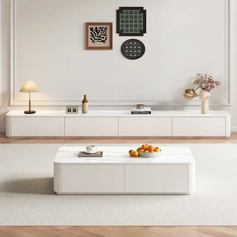 Sintered Stone White TV Cabinet