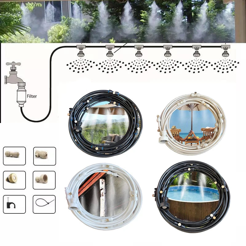 Free Shipping Fog Mist System China Supplier Air Conditioner Working Pressure 2-30 Bar Water Spray Cooling Kit