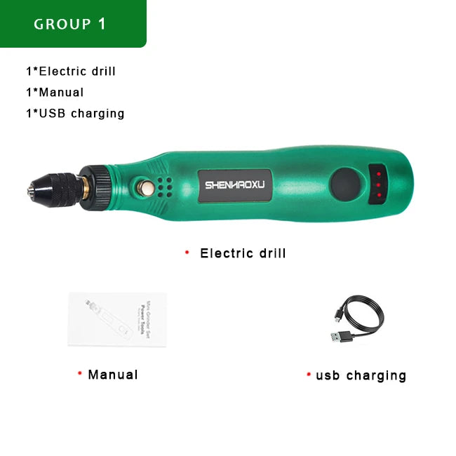 Mini Cordless Drill Power Tools 3.6V Electric Drill Grinder Auto chuck head Accessories Set  Wireless Engraving Pen For Dremel
