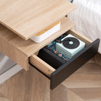 Homcom Set of 2 Floating Nightstands with 1 Drawer and Shelf 35X32X22.5 cm