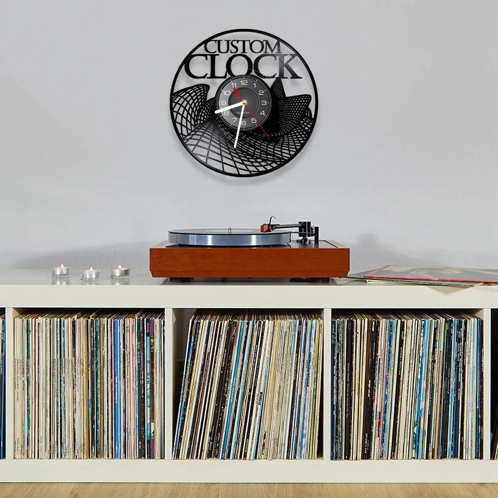 Custom Order Your Design And Logo Personal Personalized Vinyl Clock Vintage Customization Record Watch Timepieces New Year Gift