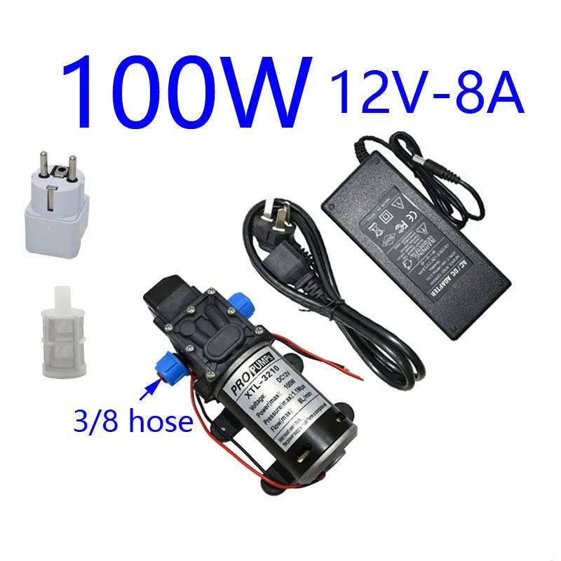 DC 12Volt 60w 80w 100w Diaphragm pump Water Micro High Pressure Self-Priming Booster Pump for Garden irrigation car wash