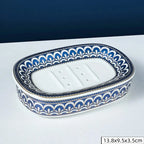 Nordic Home And Hotel Gold Inlay Double Layer Soap Holder Bathroom Ceramic Soap Dish With Drain Porte Savon держатель для мыла