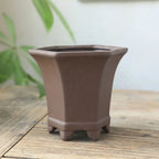 Black Pottery Earthen Burn Ceramic Crafts Flowerpot Plum Orchid Bamboo Chrysanthemum Succulent Plant Pot Breathable Vase Decor