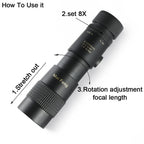 Professional Waterproof Monocular w/ Phone Clip & Tripod