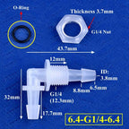 5~200pcs M6~G1/2 To 2.4-11.1mm PP Pagoda Elbow Connector+Nut O-Ring Irrigation Aquarium Tank Adapter Irrigation Water Hose Joint