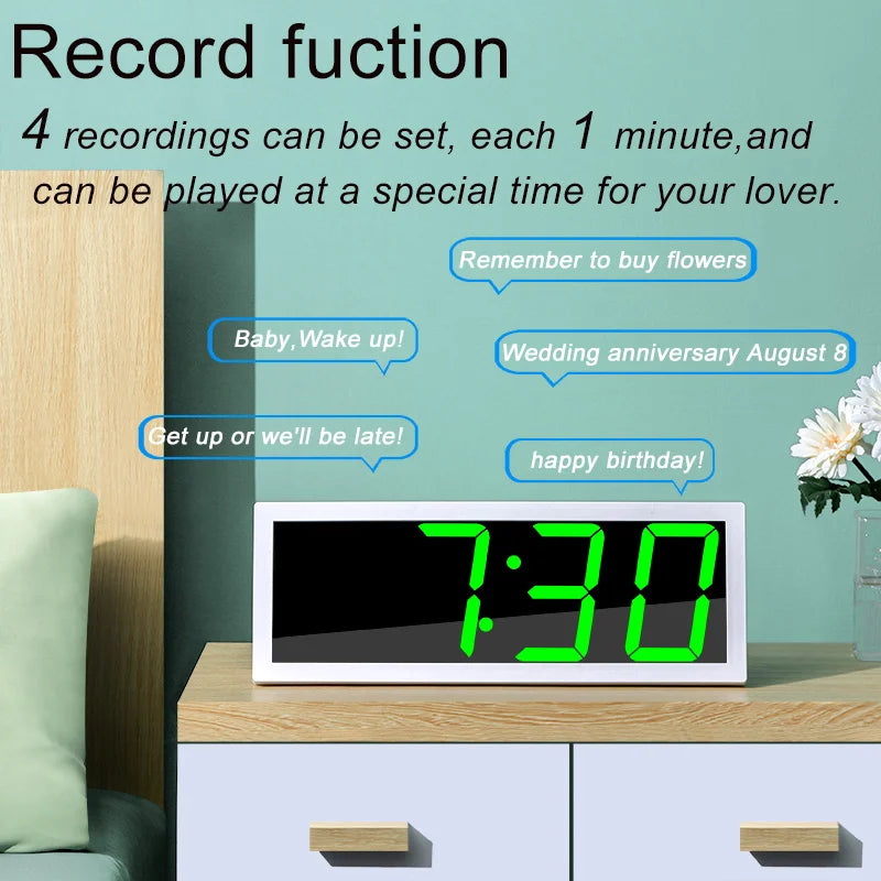 Smart Digital Wall Clock with APP Control & Alarm