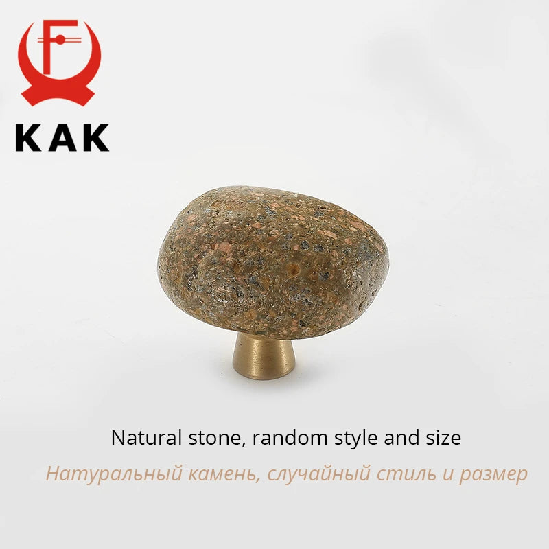 KAK Cobblestone Natural Stone Cabinet Knobs Individual Dresser Pulls  Kitchen Handle Drawer Knobs Furniture Handle Hardware