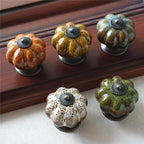 1pcs Pumpkin Knobs Ceramic Knobs Dresser Knob Drawer / Cabinet Handle Pulls / Colorful Kitchen Cupboard Knob Furniture Hardware