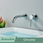 Bathroom Basin Faucet Brushed Golden Concealed Wall Mounted Faucet Tap 360 Rotation Single Handle Hot Cold Water Bath Mixer Tap