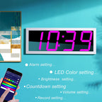 Smart Digital Wall Clock with APP Control & Alarm
