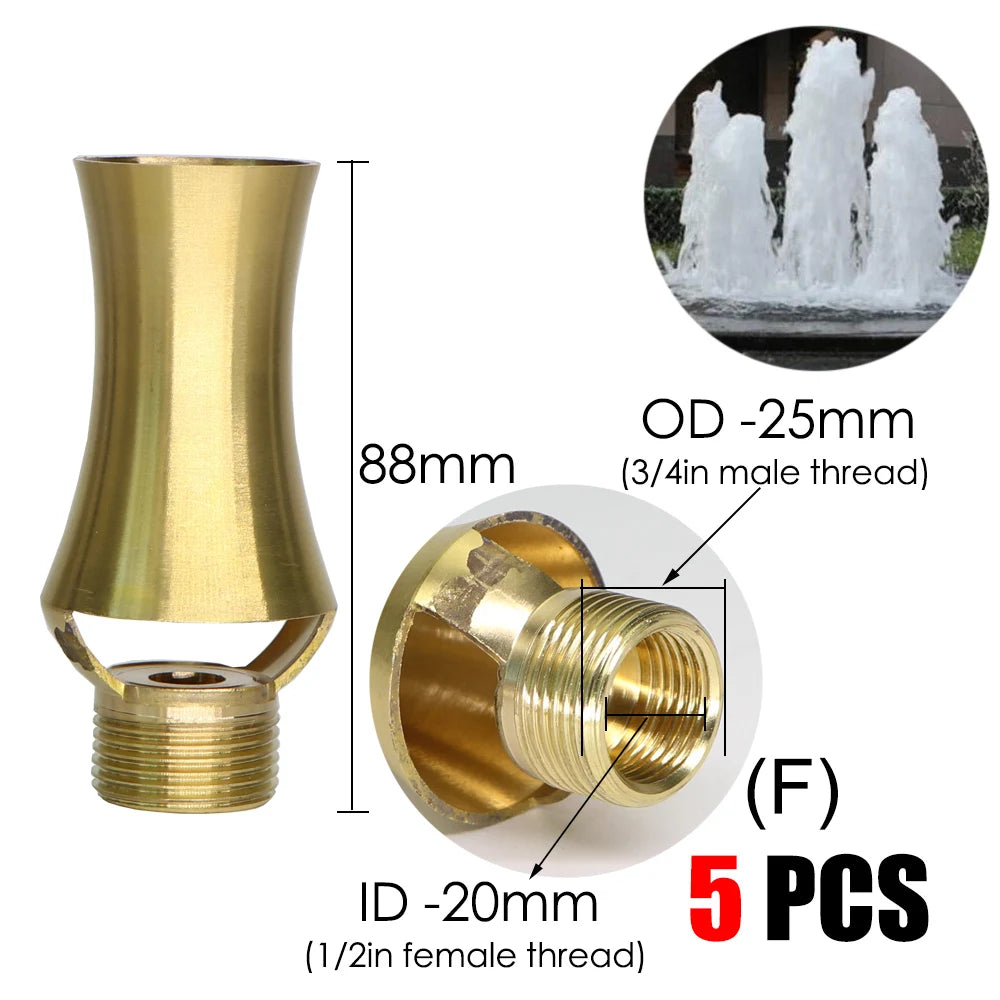 Brass Sprinklers Rotating Fountain Nozzles Landscaping Pond Outdoor Jet Straight Fountain Spray Head Irrigation Plants Watering