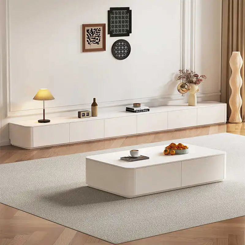Sintered Stone White TV Cabinet