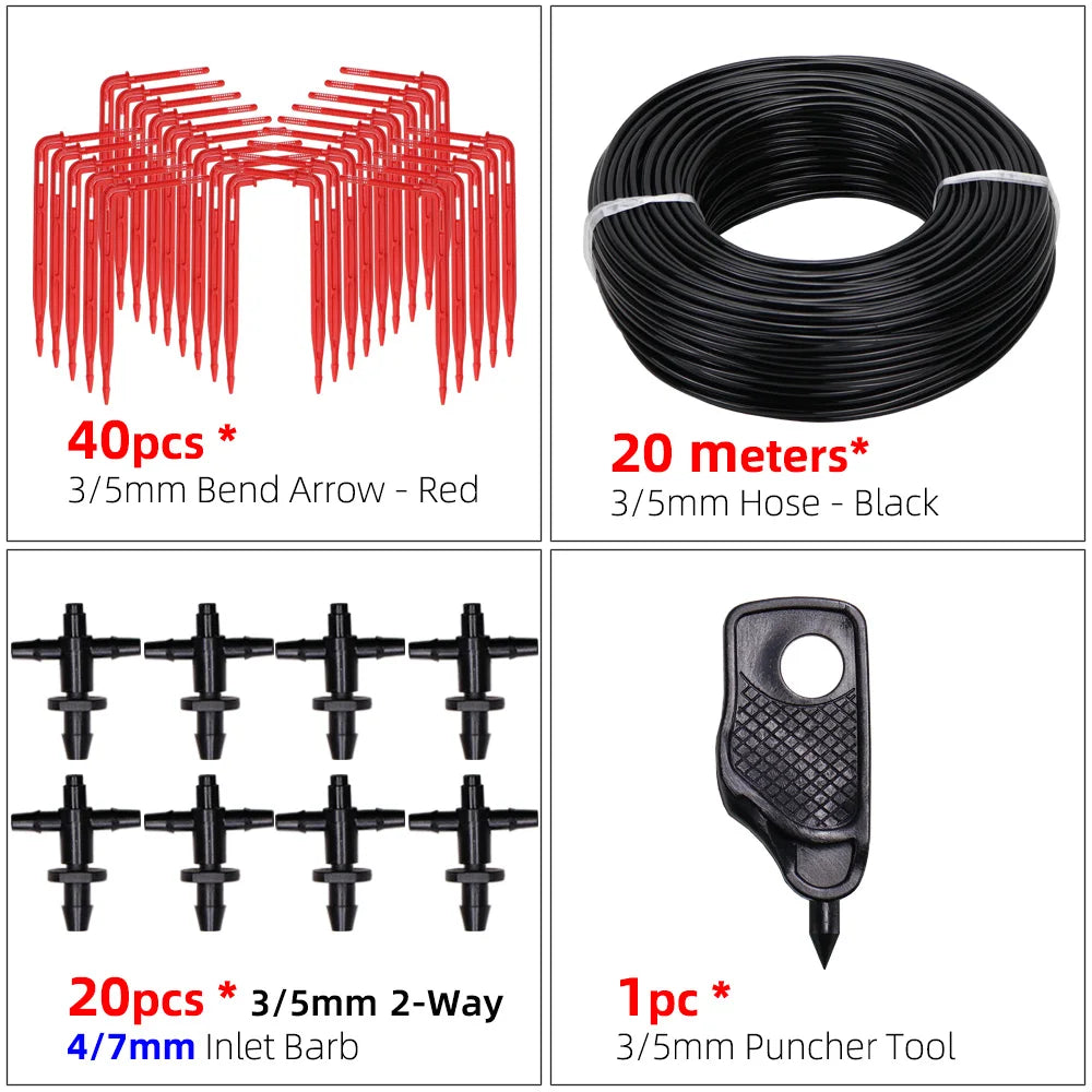 Greenhouse drip irrigation 4-way drip arrow 2-way transmitter irrigation system Potted plants with greenhouse suite 10set 20set