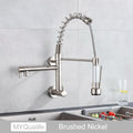 Chrome Black Pull Down Kitchen Faucet Single Cold Water Dual Swive Spout Mixer Wall Mounted Faucet 360 Rotation Bathroom Tap