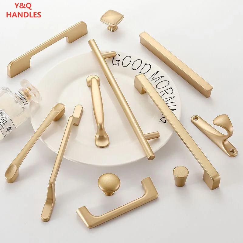 Handles Drawer Cabinet Furniture Kitchen Handles for Cabinet Knob Door Drawer Furniture Kitchen Golden Simplicity Knob Hardware