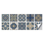 Tile Stickers Waterproof Kitchen Retro Moroccan Self Adhesive Bathroom Decal Vinyl Peel And Stick Wall Decoration Wallpaper