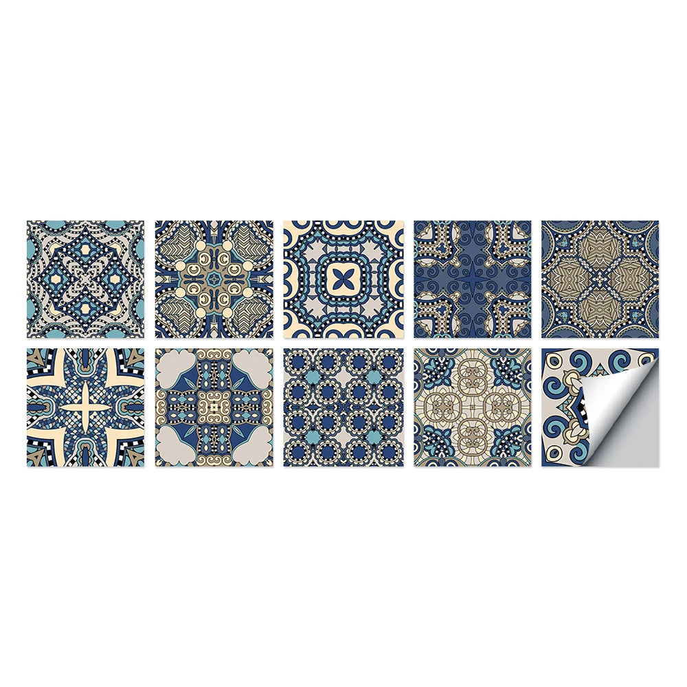 Tile Stickers Waterproof Kitchen Retro Moroccan Self Adhesive Bathroom Decal Vinyl Peel And Stick Wall Decoration Wallpaper